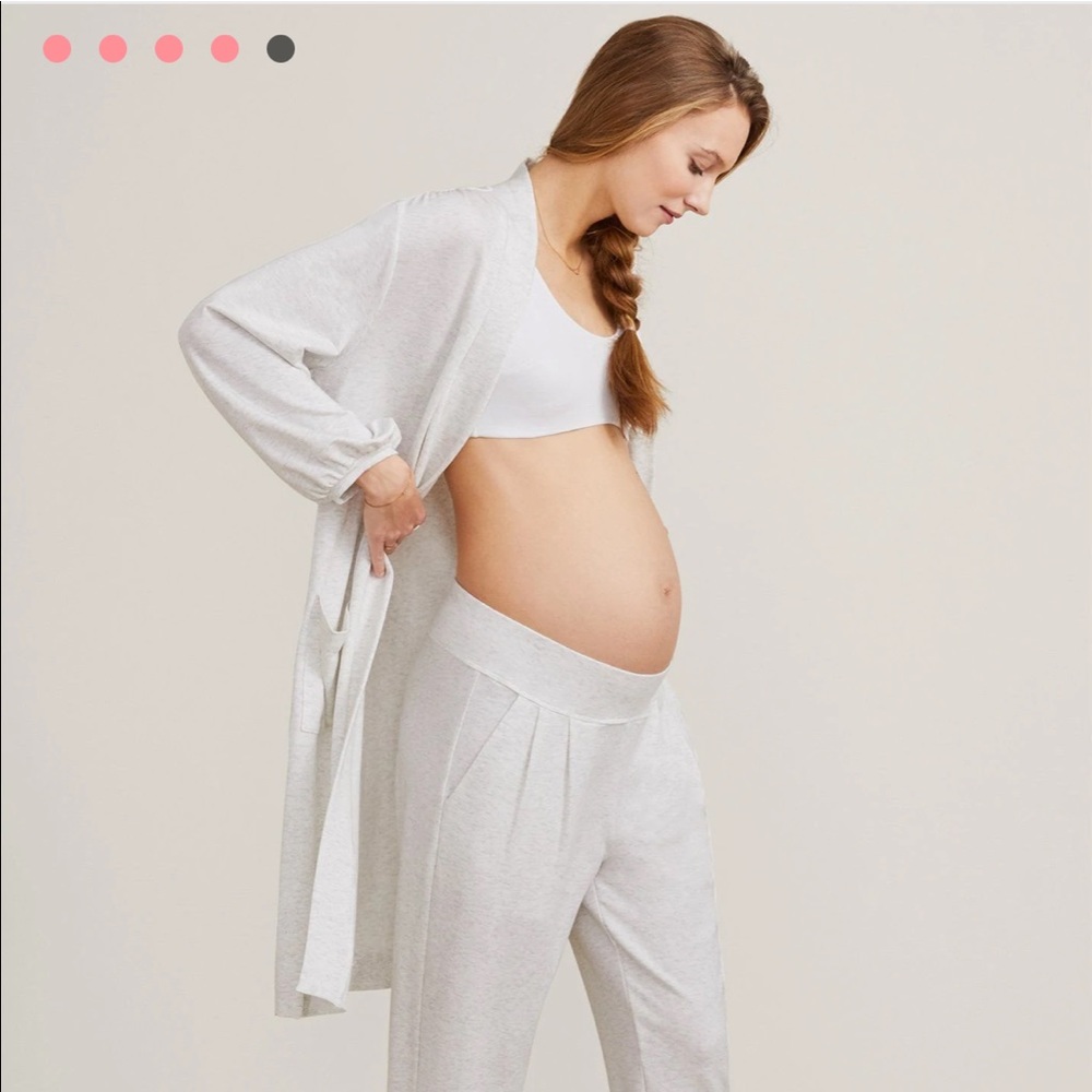 COPY - Hatch Maternity nesting robe, oat melange